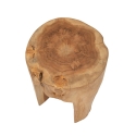 Ambachtelijke teak houten kruk in etnische stijl Stold Korting