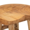 Handgemaakte houten teak kruk in etnisch rustieke stijl Sel Keuze