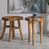 Handgemaakte houten teak kruk in etnisch rustieke stijl Sel Verkoop
