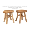 Handgemaakte houten teak kruk in etnisch rustieke stijl Sel Model