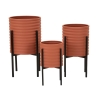 Set van 3 moderne ronde metalen plantenhouders in kleur Milly Tris Aanbod