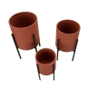 Set van 3 moderne ronde metalen plantenhouders in kleur Milly Tris Kortingen
