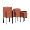 Set van 3 moderne ronde metalen plantenhouders in kleur Milly Tris Korting