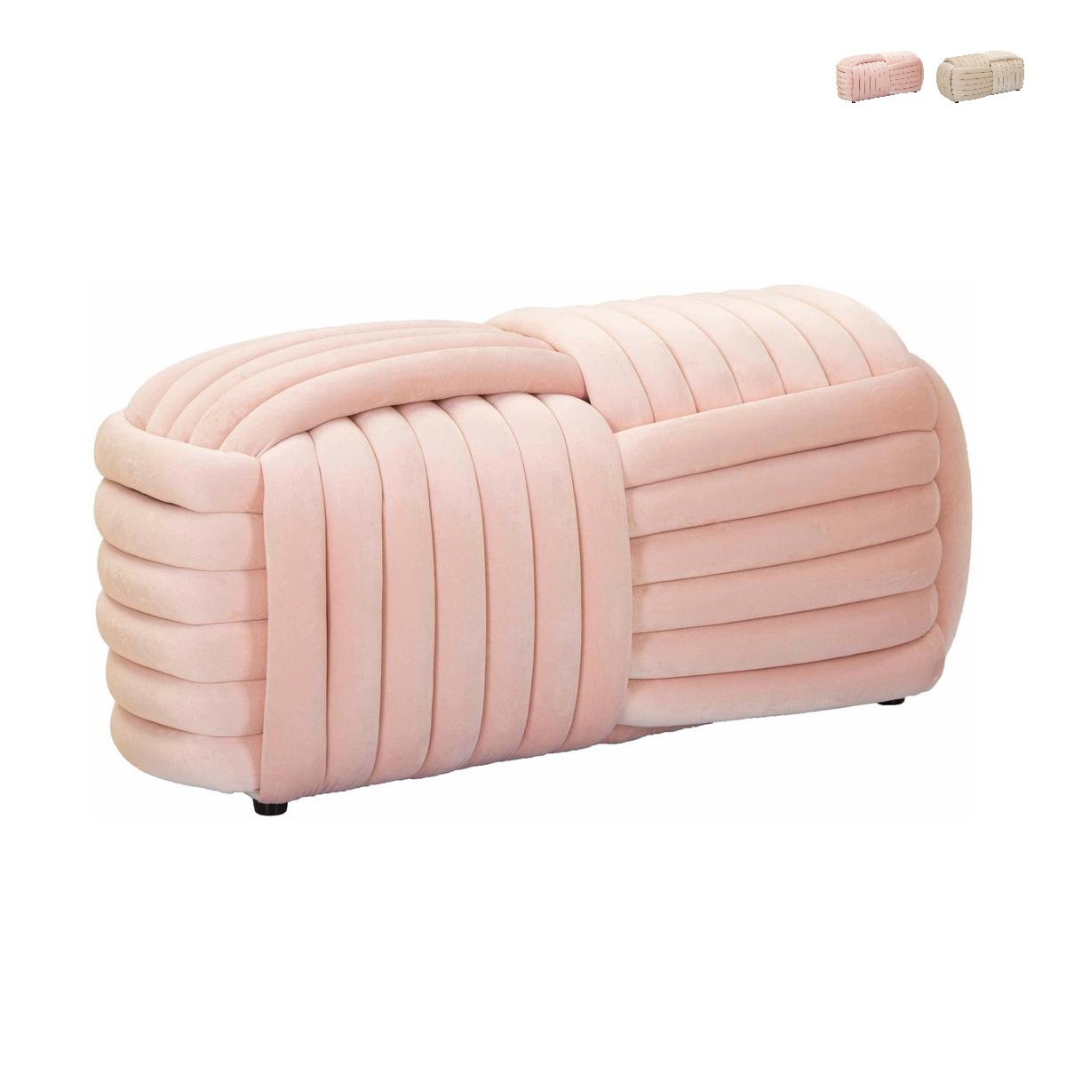 Moderne design poef bank, gevlochten fluweel 90x45x45cm Softy Aanbod Moderne design poef bank, gevlochten fluweel 90x45x45cm Softy Aanbod