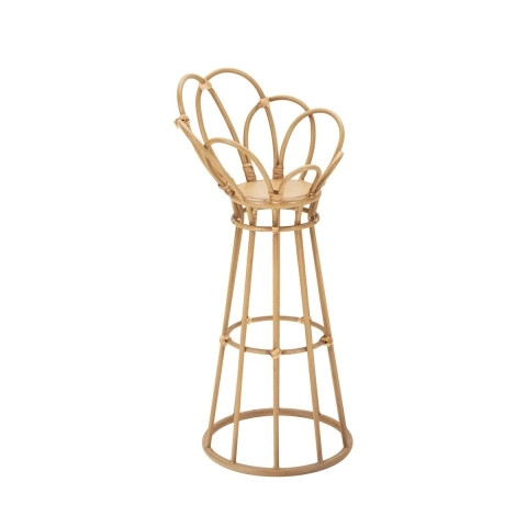 Metalen en rattan plantenstandaard in boho-chic stijl Panama Tower Aanbieding
