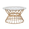 Ronde salontafel van riet en glas 75x44,5cm Panama Circle Aanbieding