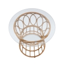 Ronde rattan bijzettafel met glazen blad 50x50cm Panama Circle Aanbod