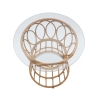 Ronde rattan bijzettafel met glazen blad 50x50cm Panama Circle Aanbod