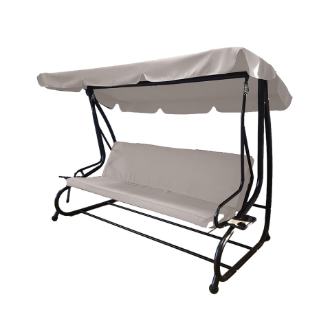 Deluxe tuin-schommel 3 zits met zonnescherm 230x120x165cm grijs Aanbieding