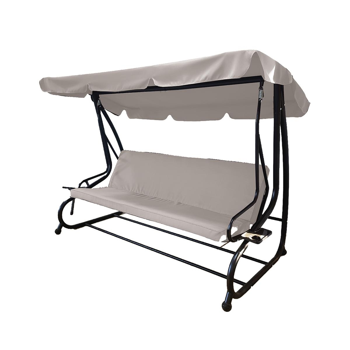 Deluxe tuin-schommel 3 zits met zonnescherm 230x120x165cm grijs