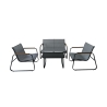 Tuinset 4 zitplaatsen staal tafel met glazen blad Saint Martin Aanbieding