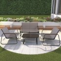 Tuinset 4 zitplaatsen staal tafel met glazen blad Saint Martin Aanbod