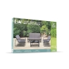 Tuinset 4 zitplaatsen staal tafel met glazen blad Saint Martin Catalogus