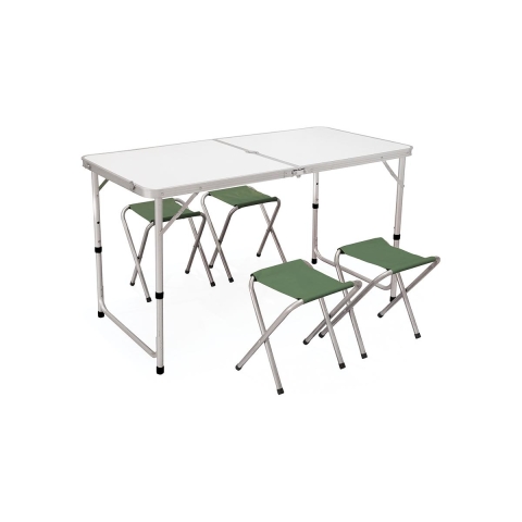 Set klaptafel met 4 opvouwbare krukjes voor kamperen Pic-Quick Aanbieding