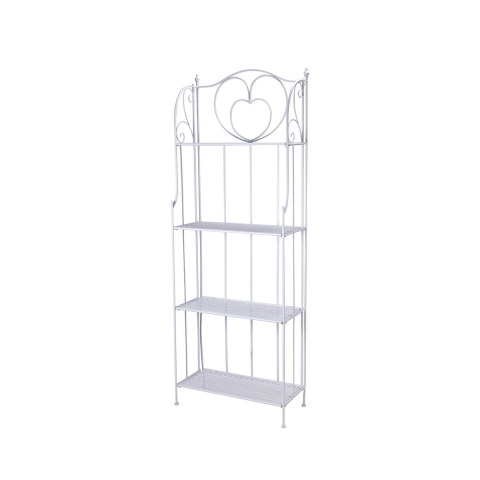 Scaffale 4 ripiani richiudibile in ferro 60,5x28xh.167cm bianco Ravun Aanbieding