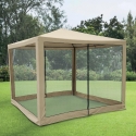 Waterafstotende gazebo met muskietennetten 3x3m ijzer ecru Dakar Verkoop