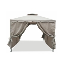Gazebo idrorepellente 3x3m 4 tende laterali ferro tortora Tangeri Korting