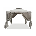 Gazebo idrorepellente 3x3m 4 tende laterali ferro tortora Tangeri Kortingen