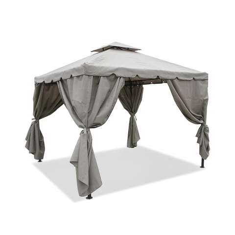 Waterafstotende gazebo 3x3m met 4 zijwanden in taupe Tangeri Aanbieding