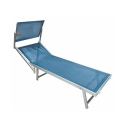 Tuin- en strandligbed in aluminium met zonnescherm Riccione 