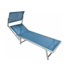 Tuin- en strandligbed in aluminium met zonnescherm Riccione 