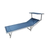 Tuin- en strandligbed in aluminium met zonnescherm Riccione 