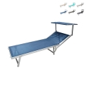 Tuin- en strandligbed in aluminium met zonnescherm Riccione Aanbod