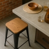Design kruk van metaal en hout Brush Up in industriële stijl
