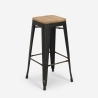 Design kruk van metaal en hout Brush Up in industriële stijl