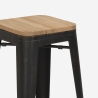 Design kruk van metaal en hout Brush Up in industriële stijl