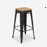 Design kruk van metaal en hout Brush Up in industriële stijl
