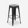Design kruk van metaal en hout Brush Up in industriële stijl