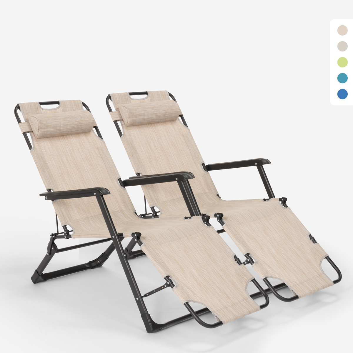 2 opvouwbare tuinstoelen Emily Lux Zero Gravity