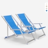 Set van 2 opvouwbare aluminium ligstoelen met armleuningen Riccione Gold Lux