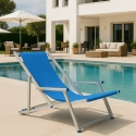 Set van 2 opvouwbare aluminium ligstoelen met armleuningen Riccione Gold Lux