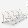 Set van 4 opvouwbare aluminium ligstoelen met armleuningen Riccione Gold Lux Aanbieding