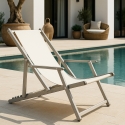 Set van 4 opvouwbare aluminium ligstoelen met armleuningen Riccione Gold Lux Aanbod