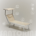 Professioneel aluminium ligbed Santorini voor het strand 