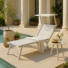 Professionele aluminium ligbedden Santorini voor strand, tuin en zwembad, 4 stuks 