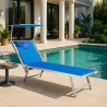 Professionele aluminium ligbedden Santorini voor strand, tuin en zwembad, 4 stuks 
