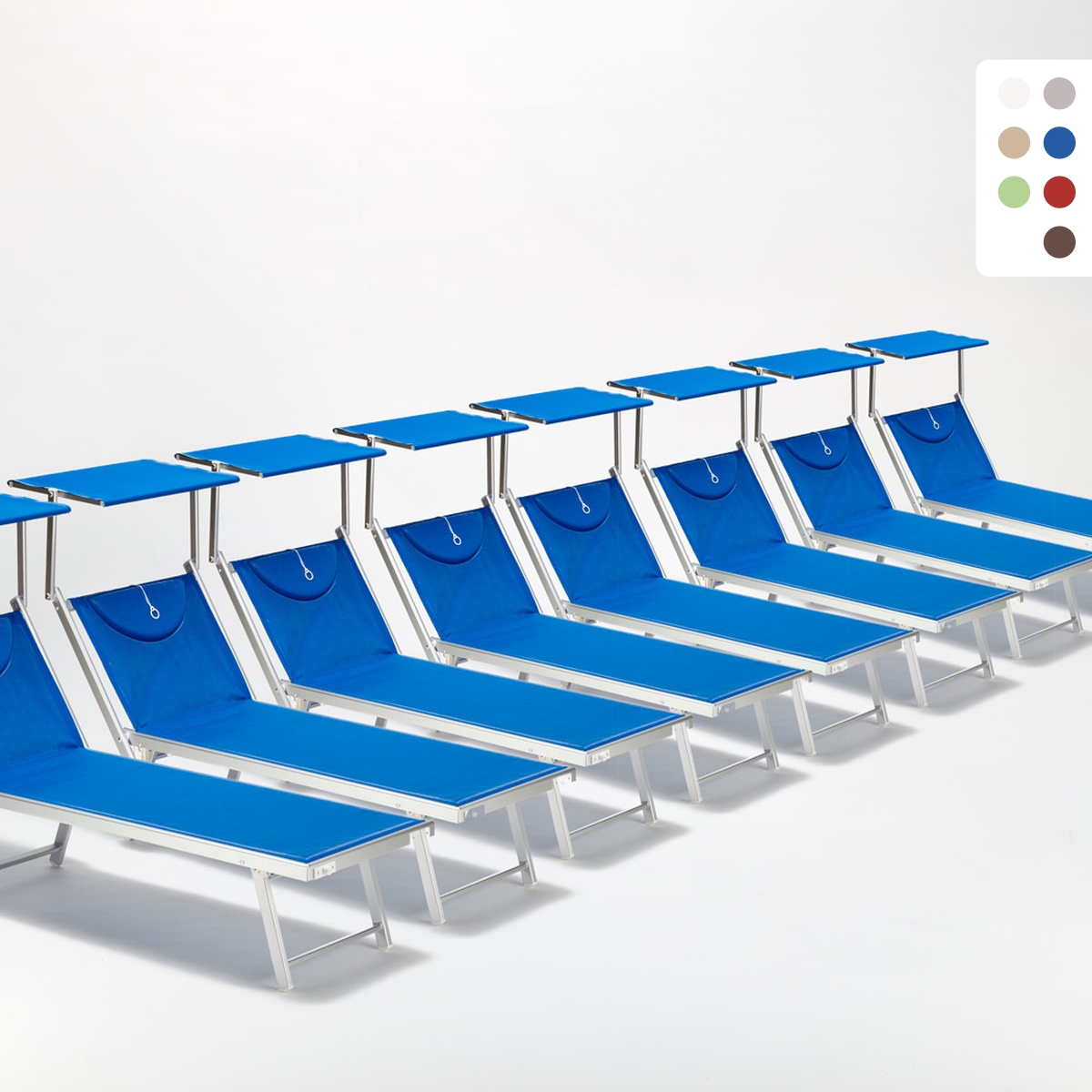 Set van 20 ligbedden Santorini van aluminium Aanbieding