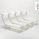Professionele aluminium ligbedden Santorini voor strand, tuin en zwembad, 4 stuks Aankoop