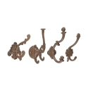 Set van 4 klassieke gietijzeren wandhaken, assorti Aanbieding