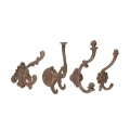 Set van 4 klassieke gietijzeren wandhaken, assorti Aanbieding