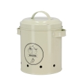 Vintage metalen opbergpot voor uien met deksel Aanbieding
