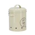 Vintage metalen opbergpot voor uien met deksel Model