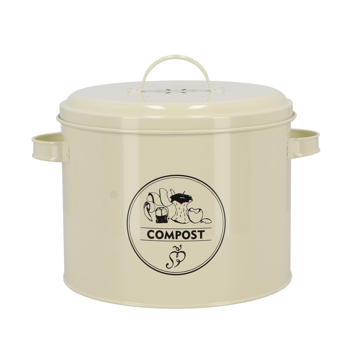 Vintage metalen compostemmer met actief koolstoffilter Aanbieding Vintage metalen compostemmer met actief koolstoffilter Aanbieding