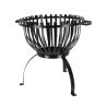 Verhoogde metalen vuurschaal voor de tuin, zwart, met handgrepen. Korting