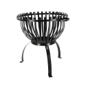 Verhoogde metalen vuurschaal voor de tuin, zwart, met handgrepen. Aanbieding