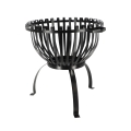 Verhoogde metalen vuurschaal voor de tuin, zwart, met handgrepen. Aanbieding